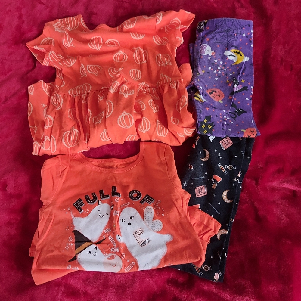 **3 Listings $20**  Kids Halloween Clothing Set - Orange, Black and Purple